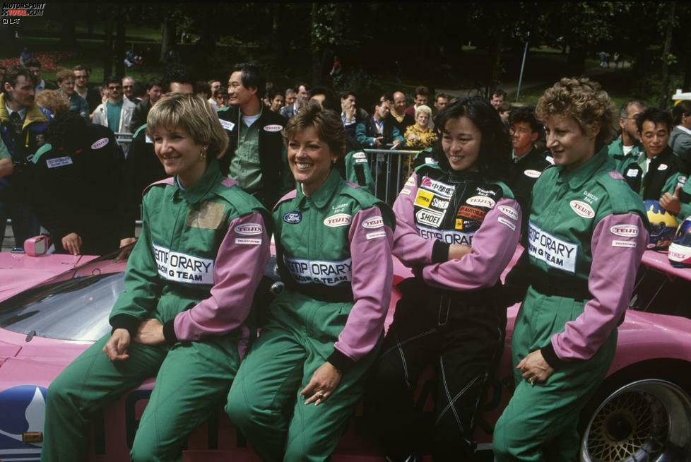 1991: Im Schatten des Mazda-Sieges und des Le-Mans-Auftritts eines gewissen Michael Schumacher strahlte eine Ford-Damenmannschaft: Cathy Muller, Lyn St. James, Shunji Kasuya und Desire Wilson kamen aber nicht weit.