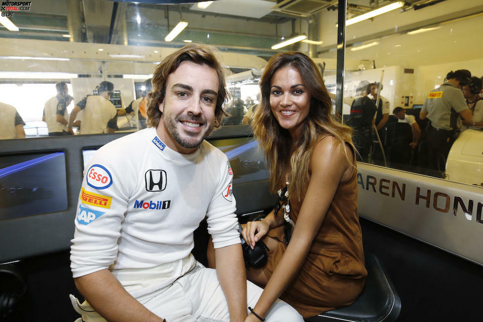 Fernando Alonso (McLaren) mit Lara Alvarez, der Ex-Freundin des Real-Madrid-Kickers Sergio Ramos...