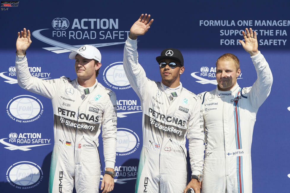 Obwohl Rosberg in den Freien Trainings oftmals schneller ist, steht am Ende doch wieder Hamilton die Pole-Position - schon zum sechsten Mal hintereinander. Und Valtteri Bottas holt als Dritter mehr raus, als man Williams noch am Freitag zugetraut hatte.