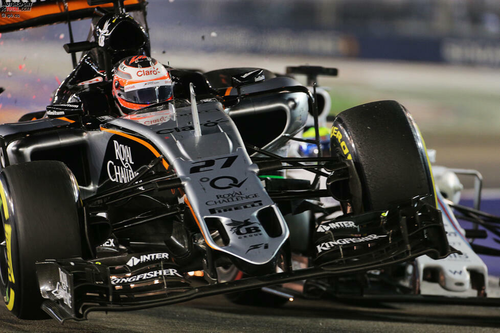 Hülkenberg wird für die spektakuläre Kollision mit Felipe Massa, der gerade aus der Box kommt, mit einer Rückversetzung um drei Startpositionen in Suzuka belegt. Das versteht der Deutsche ebenso wenig wie Formel-1-Experte Marc Surer. Der findet: eher Massas Schuld.