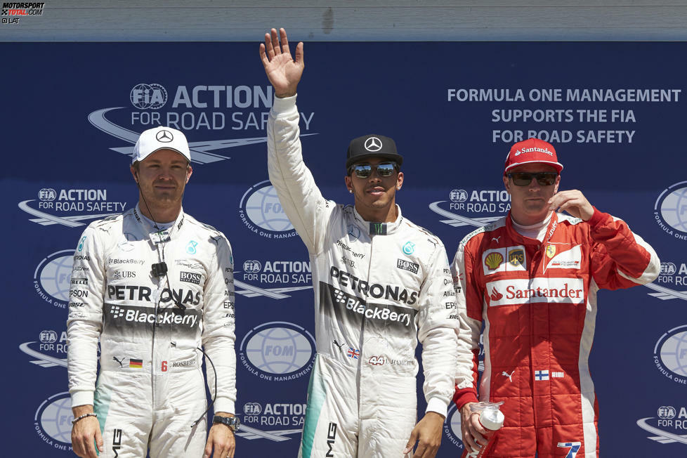 44. Pole-Position für den Mann mit der Startnummer 44, bereits die vierte in Montreal: Hamilton ist in der ewigen Bestenliste Vierter, auf Vettel fehlt noch eine Pole. Mehr haben nur Michael Schumacher (68) und Ayrton Senna (65). Im Rennen knackt Hamilton noch den alten Führungsrunden-Rekord von Nigel Mansell und ist damit auch in dieser Statistik bester Brite.