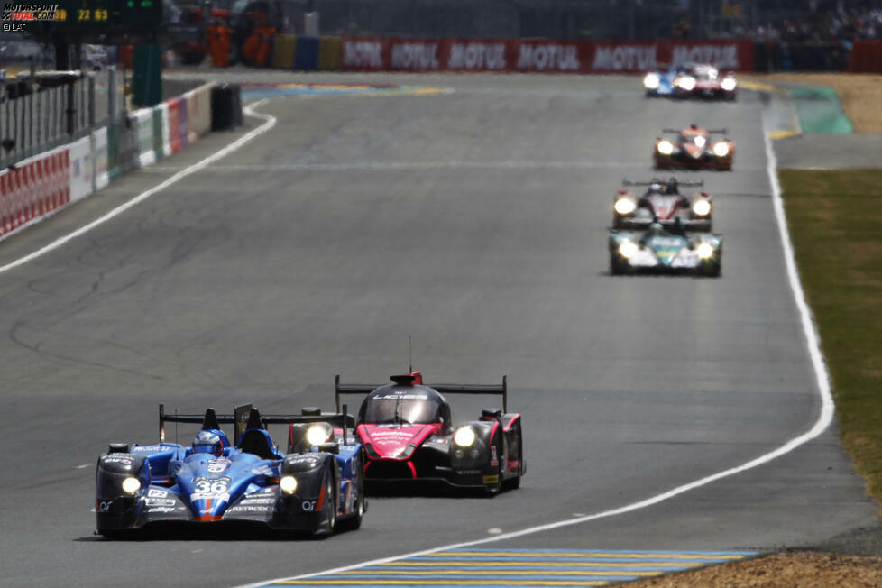 In der LMP2-Kategorie war von Anfang an klar, dass es ein Sprintrennen werden würde. Die schmalen Oreca 05 von KCMG und TDS Racing sind hier aber bereits entwischt, die breiteren Fahrzeuge wie der Alpine A450b oder der Ligier JS P2 konnten mit den schnittigen, zehn Zentimeter schmaleren Boliden nicht mithalten.