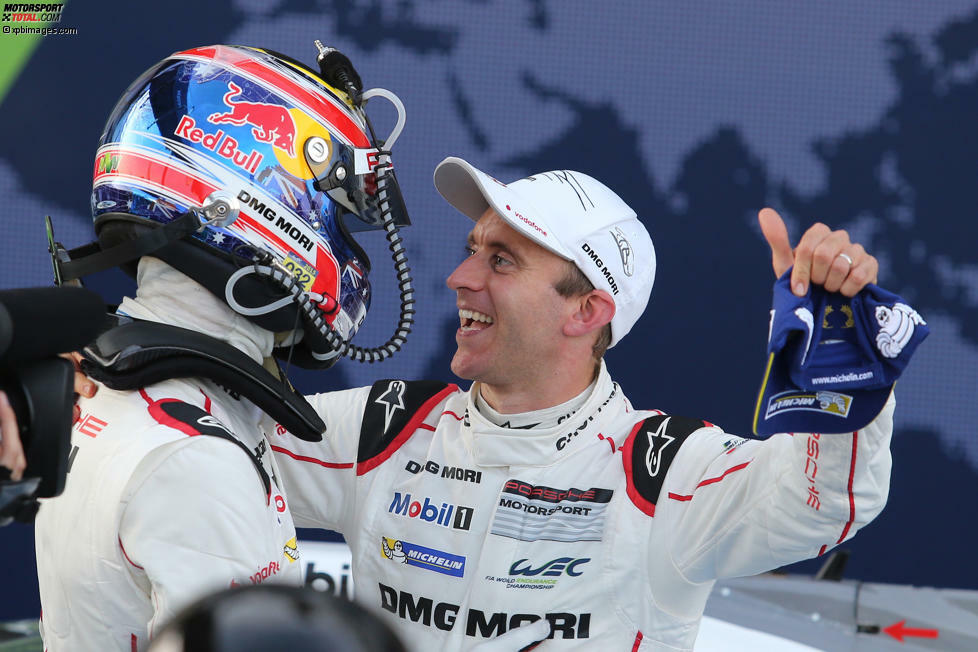 30. August 2015: Beim ersten Deutschland-Auftritt der WEC folgt der nächste Doppelsieg: Bernhard/Hartley/Webber gewinnen auf dem Nürburgring vor Dumas/Jani/Lieb, die trotz mehrerer Stop-and-Go-Strafen noch Rang zwei belegten. Im Qualifying war die Reihenfolge umgekehrt. Das neue Aerodynamik-Paket des 919 sorgt für deutlich mehr Abtrieb. In Austin siegen erneut Bernhard/Hartley/Webber. Im Qualifying waren sie Zweite. Die Pole holten Dumas/Jani/Lieb, die nach einem Elektronikproblem im Rennen Fünfte werden.