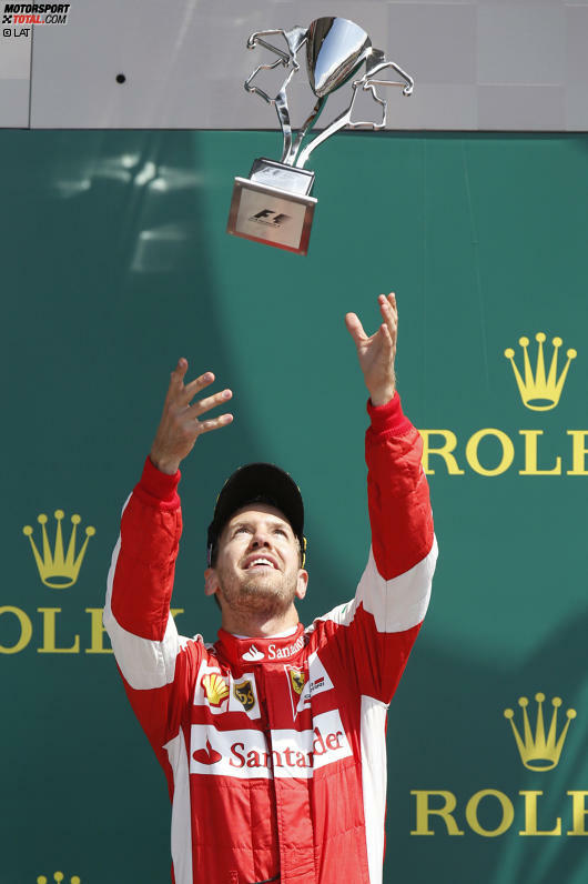 Vettel hingegen holt das sechste Podium im neunten Rennen - und hat in der Weltmeisterschaft weiterhin lediglich 42 Punkte Rückstand auf den zweitplatzierten Rosberg. Das ist umgerechnet 
