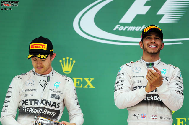 Lewis Hamilton ist zum dritten Mal Weltmeister - aber über seiner Titelparty in Austin hängt ein kleiner Schatten. Der geschlagene Nico Rosberg schmeißt ihm vor der Siegerehrung die Pirelli-Kappe zurück, spricht später von einer Situation, die ihn "sehr nervt". "Krieg der Sterne", revisited. Und Bilder sagen mehr als tausend Worte.