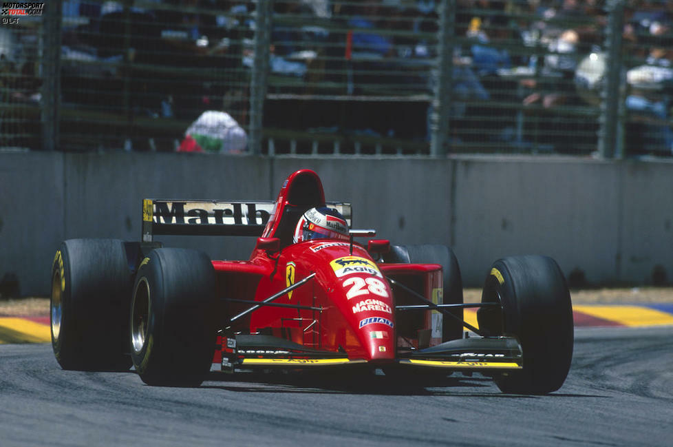 1995: Der Ferrari F412T2 von Gerhard Berger, der letzte in der Formel 1 eingesetzte V12-Bolide.