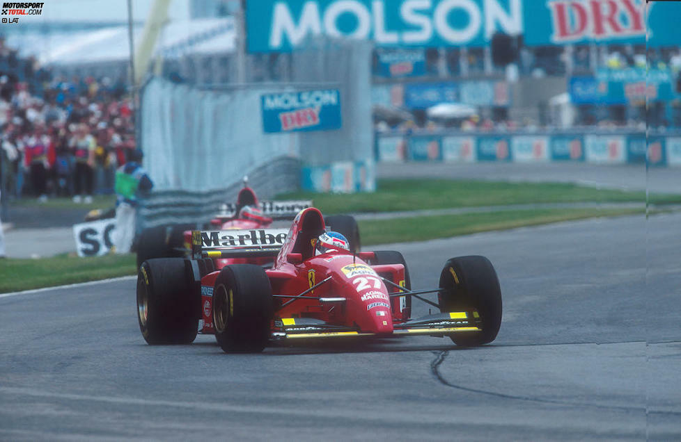 1995: Der Ferrari 412T2 von Jean Alesi, das letzte V12-Auto, das einen Grand Prix gewinnt.