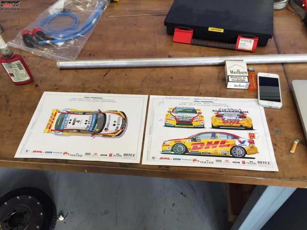 Das ist der Plan. Und wie er in die Tat umgesetzt wird, das zeigen wir in dieser Fotostrecke am Beispiel des WTCC-Autos von Tom Coronel: So erhält ein Rennwagen seine Farben!