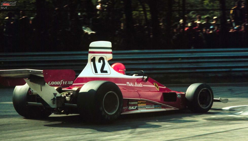 Mit dem 312T von 1975 hält die weiße Farbe dann richtig Einzug, und sie bringt Erfolg. Niki Lauda wird mit fünf Siegen zum ersten Mal Weltmeister. Für Ferrari endet eine Durststrecke seit 1964.
