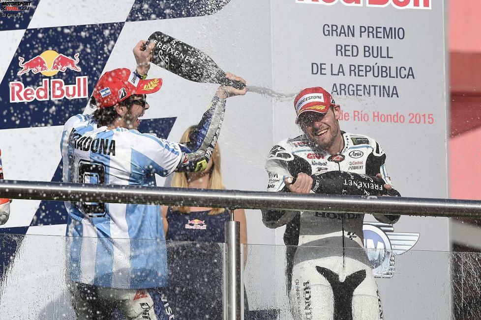 Crutchlow verabschiedet sich nach nur einer Saison von Ducati und dockt 2015 bei LCR-Honda an. Mit dem dritten Platz in Argentinien beginnt es vielversprechend, aber dann gibt es Ausfälle und die Spitze ist aus eigener Kraft nicht in Reichweite.