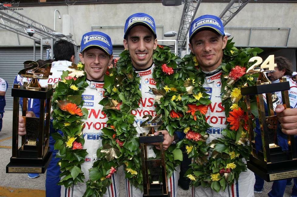 Im Jahr darauf Toyota jubeln, doch wieder einmal nur über Platz zwei von Anthony Davidson, Sebastien Buemi und Stephane Sarrazin.