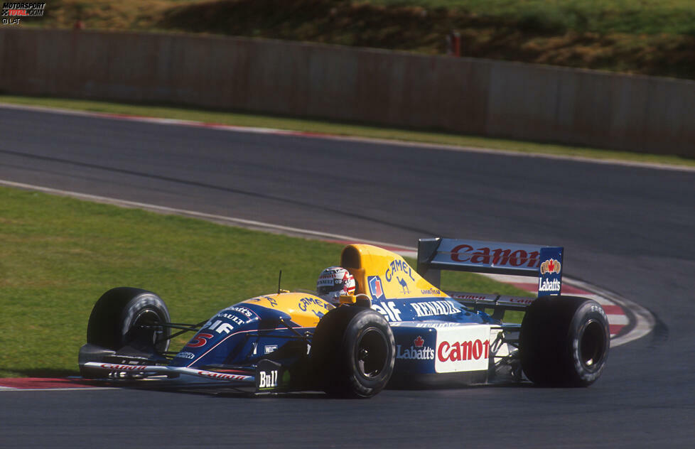 Nigel Mansell siegt 1992 in den ersten fünf Formel-1-Rennen der Saison. Darunter die Grand-Prix-Siege in Südafrika, Mexiko, Brasilien, Spanien und San Marino...