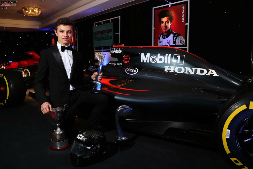 Formel Renault 2.0: Lando Norris - Der Brite ist der Aufsteiger der Saison. Nach seinem Titel in der kleineren Formel-Renault-Klasse räumt er den prestigeträchtigen McLaren-Autosport-Award ab und darf sich so über eine Formel-1-Testfahrt mit dem Team freuen.