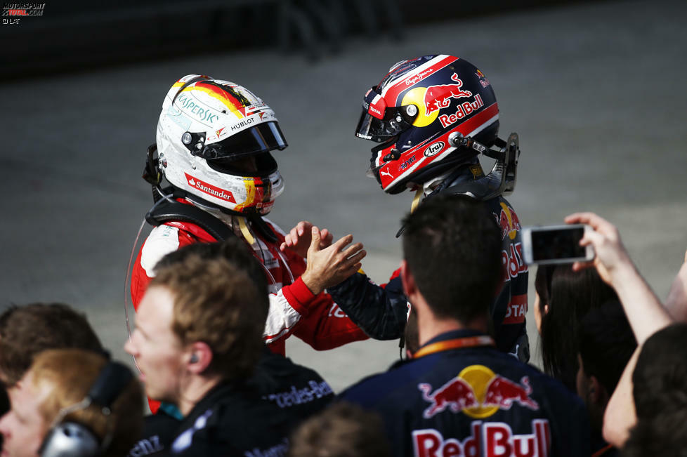 Nach dem Rennen geht's zwischen Vettel und Kwjat hoch her: 