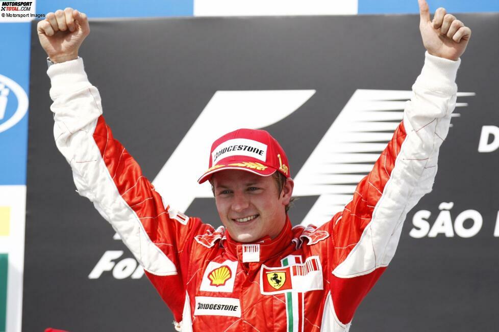 Beim Finale in Brasilien streikt dann die Technik und Hamilton rollt nur auf Rang sieben über die Ziellinie. Weil Kimi Räikkönen (Ferrari) beide Rennen gewinnt, holt er die notwendigen 17 Zähler (von 20 möglichen) auf und wird mit einem Punkt Vorsprung Weltmeister - vor dem punktgleichen McLaren-Duo Hamilton/Alonso!