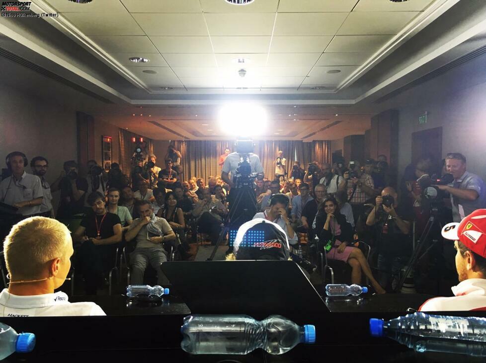 Diesen Ausblick durfte Nico Hülkenberg bei der Pressekonferenz der Fahrer am Donnerstag 