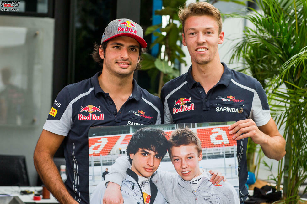 Damals und heute: Carlos Sainz und Daniil Kwjat sind schon lange vor der Formel 1 gegen- und miteinander Rennen gefahren. Verändert haben sie sich seit jenen Tagen kaum.