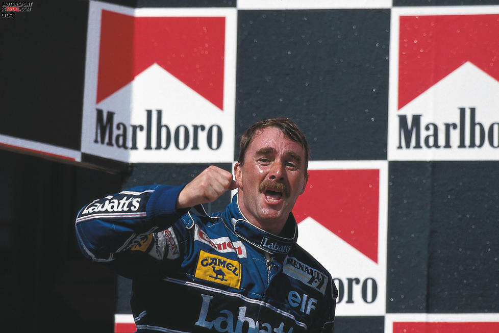 Der nächste Aussteiger ist Nigel Mansell. Nach vielen Versuchen gelingt dem Briten 1992 endlich der ersehnte Formel-1-Titel mit Williams. Im Jahr darauf ist 