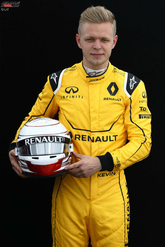 Auch sein Vater war Formel-1-Pilot, wurde als McLaren-Rookie aber nie den hohen Erwartungen nach Seriensiegern in der Formel 3 gerecht: Kevin Magnussen (Renault, #20), Sohn von Jan Magnussen.