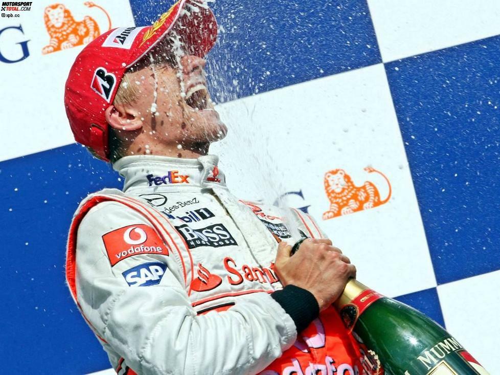 Der Triumph von Kovalainen 2008 war ebenfalls dessen erster in der Formel 1. Es sollte auch der einzige in seinen 111 Grand-Prix-Starts sein. Dreimal fuhr er noch auf das Podest: 2007 in Japan (Zweiter) für Renault und 2008 in Malaysia (Dritter) und Italien (Zweiter) für McLaren.