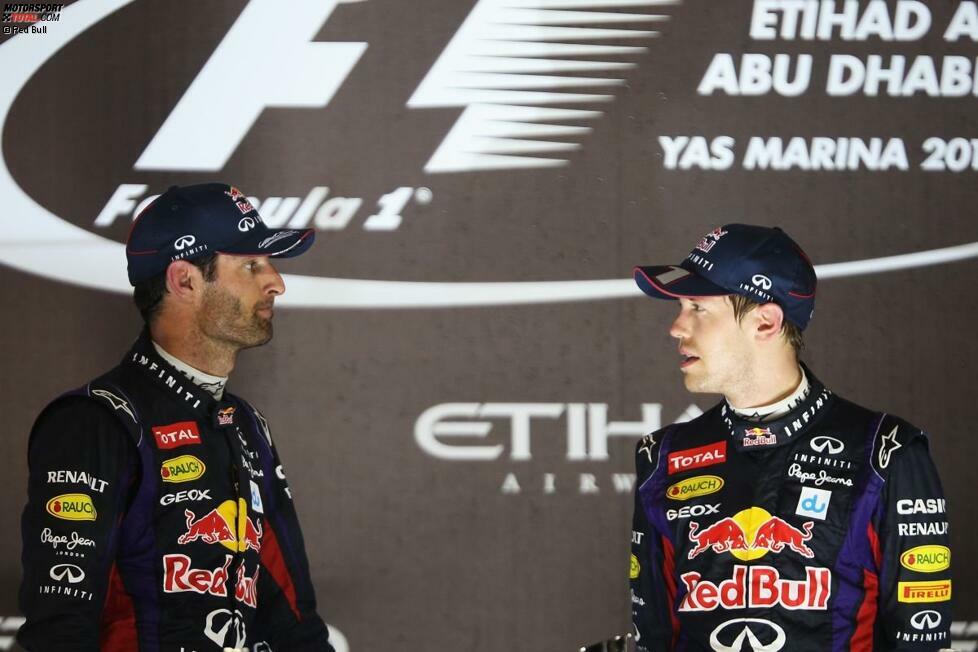 Insgesamt neun Piloten durften dem Siegerpodest in Abu Dhabi bislang einen Besuch abstatten. Neben den Rennsiegern Vettel, Hamilton, Rosberg und Räikkönen waren dies Button (dreimal), Alonso und Webber (je 2), Massa und Bottas (je 1).