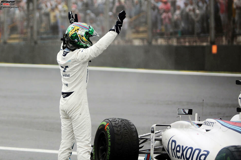 Für Felipe Massa (Williams) wird es das 250. und gleichzeitig letzte Formel-1-Rennen sein. Der Brasilianer feierte seit 2002 elf Grand-Prix-Siege, 16 Pole-Positions und bis zum letzten Renneinsatz 1.122 WM-Zähler - Rang acht in der ewigen Bestenliste der Punktesammler.
