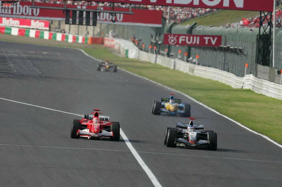 Besonders hervorzuheben ist Räikkönens Sieg beim Großen Preis von Japan 2005. Der Finne war von Startplatz 17 aus ins Rennen gegangen und führte es erst in der letzten Runde ein. Keinem anderen Fahrer gelang es, fernab der ersten drei Startreihen zu gewinnen. Seit 2009 kam der Sieger stets aus der ersten Startreihe.