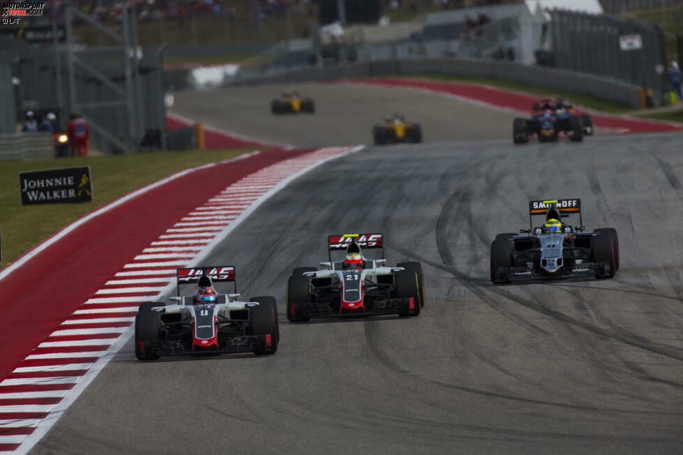 Romain Grosjean holt für das US-amerikanische Haas-Team beim Heimspiel immerhin einen WM-Punkt, aber für Esteban Gutierrez endet das Rennen mit einer Schrecksekunde: Bremsdefekt nach 16 Runden. Zu dem Zeitpunkt liegt er nur knapp hinter seinem Stallgefährten.