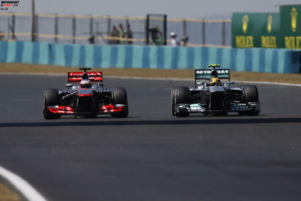 Der Ungarn-Grand-Prix 2013 und der Beginn einer Ära: Hamilton wird für seinen Wechsel von McLaren zu Mercedes belächelt. Er holt in Budapest die dritte Pole-Position in Serie, sagt aber selbst, dass es 