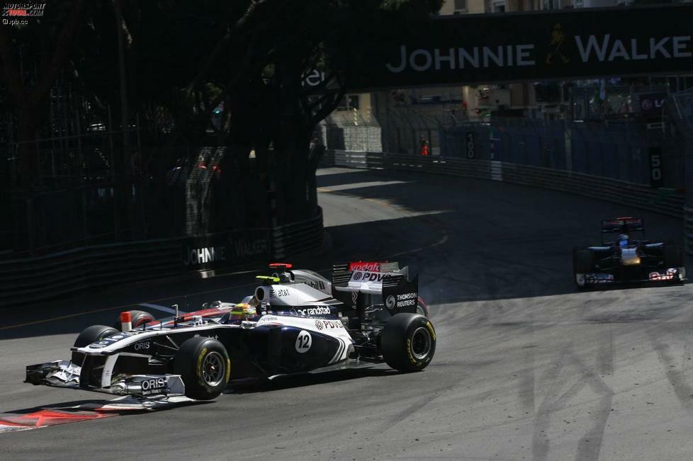 Monaco-Grand-Prix (2011): Kollision mit Lewis Hamilton bei einem Überholmanöver in Sainte Devote.