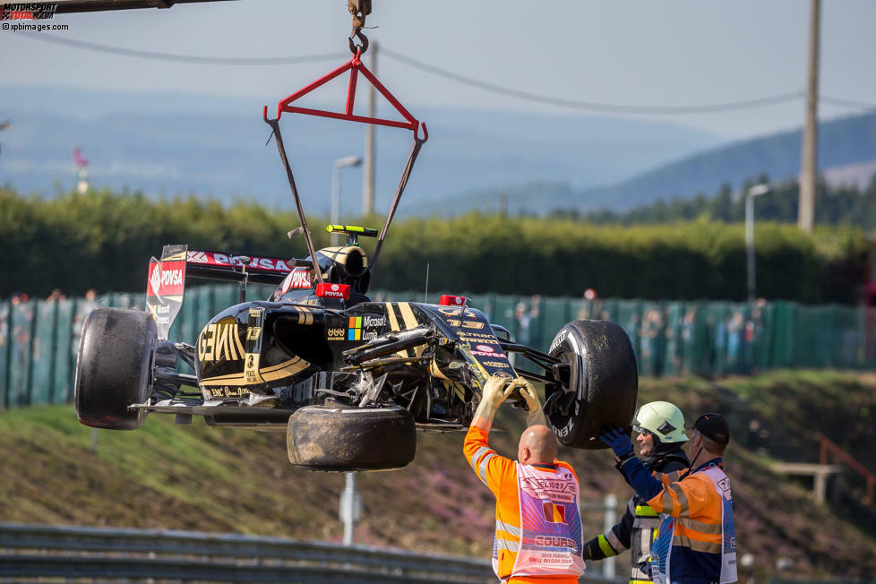 Belgien-Grand-Prix (2015): Ablfug und Einschlag ausgangs Les Combes.