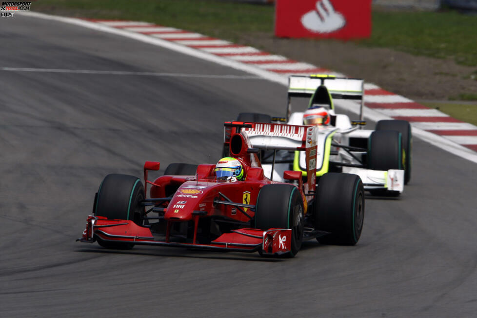 Grand Prix von Deutschland 2009 - P3: Beim ersten GP-Sieg von Webber (Red Bull) konnte Felipe Massa mit dem in der Saison 2009 nicht konkurrenzfähigen Ferrari einen Podestplatz herausfahren. In dem von Brawn dominierten Jahr hatte Massa viel Glück im Unglück: In Ungarn traf ihn eine Feder am Kopf und verursachte erhebliche Verletzungen.