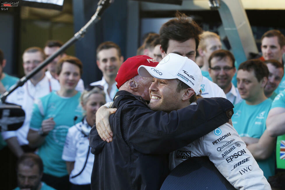 Niki Lauda brüstet sich immer damit, Hamilton zu Mercedes geholt zu haben, aber wenn's sein muss, liebt er auch Nico Rosberg. Ganz besonders nach Grand-Prix-Siegen. 