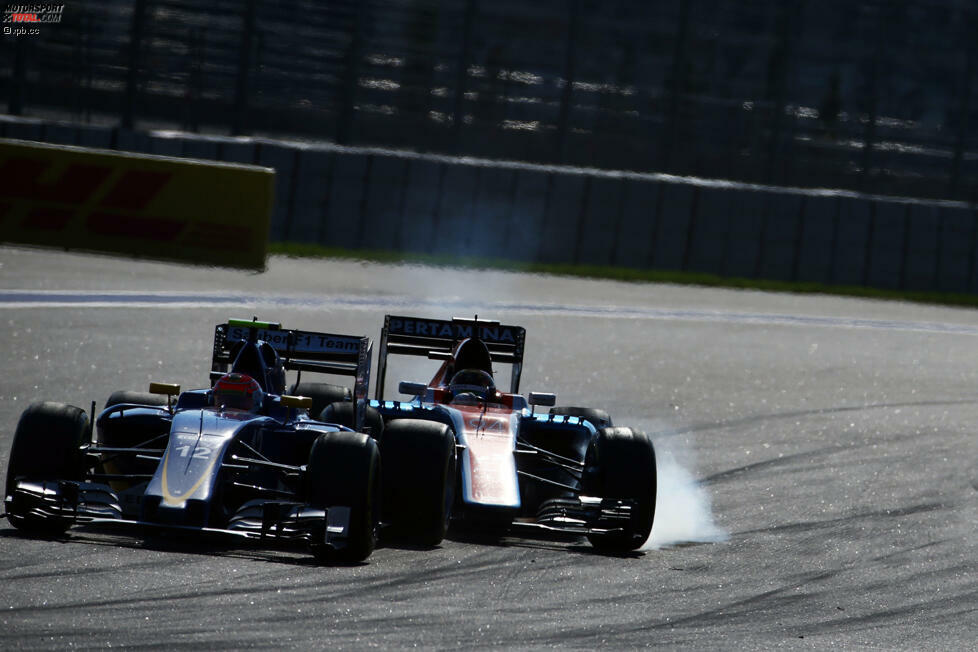 Manor-Rookie Pascal Wehrlein zaubert seinen üblichen Raketenstart hin (von 20 auf 14), erlebt danach aber einen durchwachsenen Grand Prix von Russland. Am Ende wird er 18. und Letzter - mit zwei Runden Rückstand. Manor und Sauber sind damit die letzten beiden Teams noch ohne WM-Punkte.