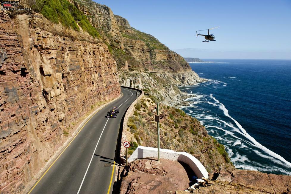 Malerischer kann eine Sonntagsfahrt nicht sein: Rund um Kapstadt und seine Küstenstraßen zeigte Neel Jani 2011, wieso Südafrika eines der beliebtesten Urlaubsziele im europäischen Winter ist.