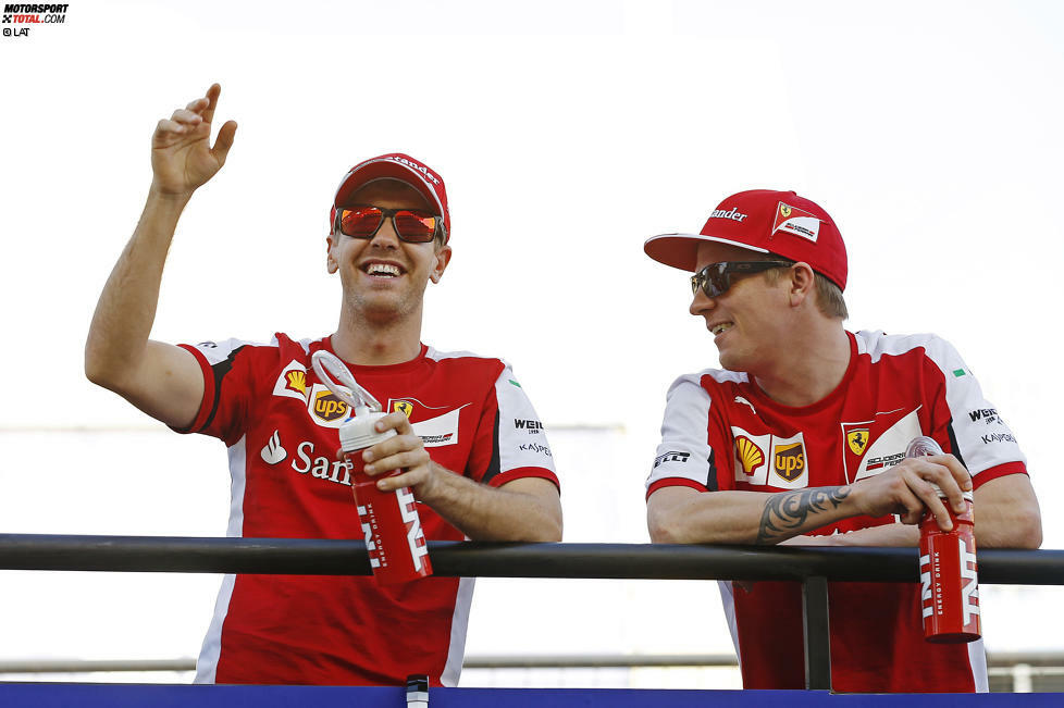 Social-Media-Muffel: Null Likes, Fans oder Abonnenten haben die beiden Ferrari-Piloten Sebastian Vettel und Kimi Räikkönen vorzuweisen. Der vierfache Weltmeister und der 