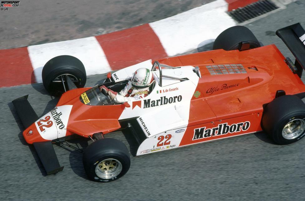Unfassbar: Obwohl der Italiener nie ein Rennen gewinnt, hält er sich 15 Jahre in der Formel 1! In der Saison 1982 ist der Sieg ausgerechnet beim legendären Rennen in Monaco zum Greifen nah, doch seinem Alfa Romeo geht in der letzten Runde der Sprit aus. Er wird noch als Dritter gewertet, doch mit einen Sieg klappt es nie mehr.
