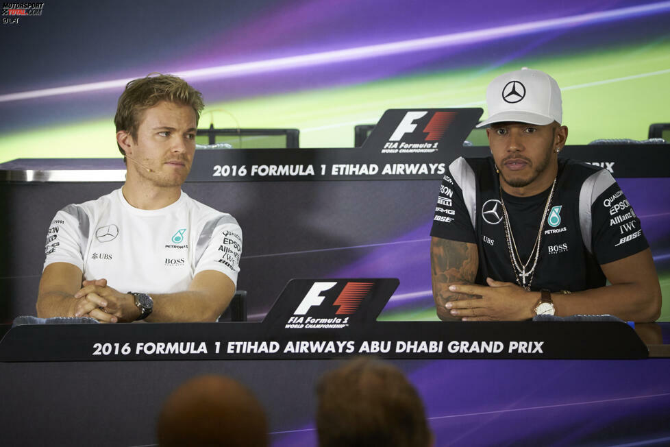 Nur zwei haben ihre wichtigste Prüfung noch vor sich: Nico Rosberg und Lewis Hamilton dürften angespannt in das Saisonfinale gehen - nur einer von beiden wird am Sonntag Weltmeister werden.