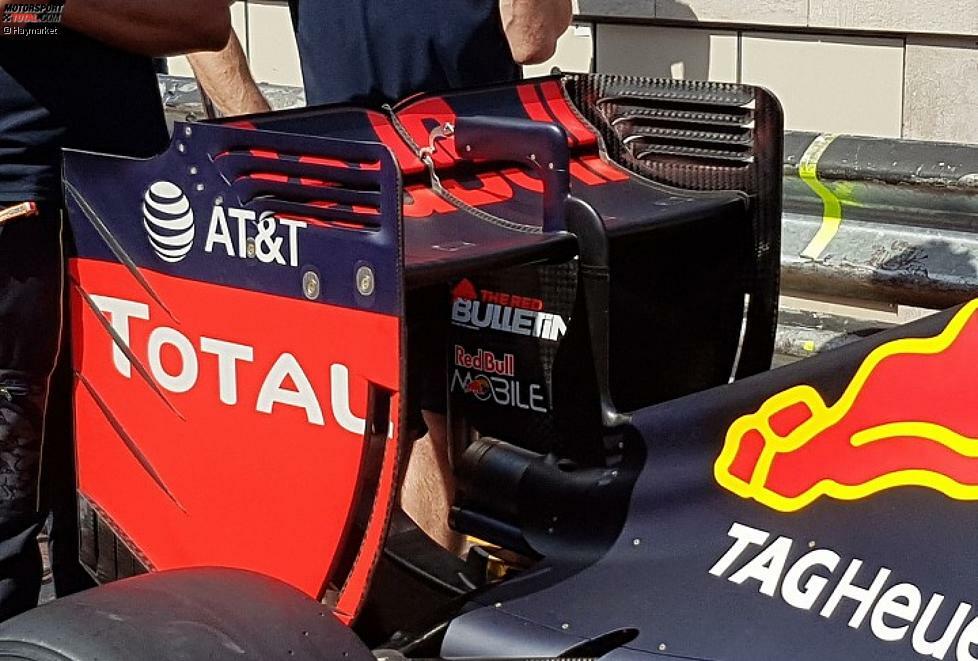 Am Red Bull RB12 ist nicht nur der Renault-Motor neu. Die Heckflügel-Endplatten hatte das Team zwar schon in Barcelona im Gepäck, eingesetzt wurden sie dort aber noch nicht.