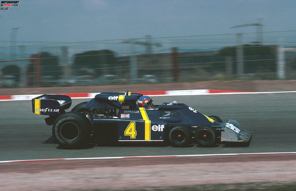 Jarama (Spanien) 1976: Tyrrell probiert erstmals sechs statt vier Räder aus. Das Konzept scheitert später an der fehlenden Weiterentwicklung der Reifen.