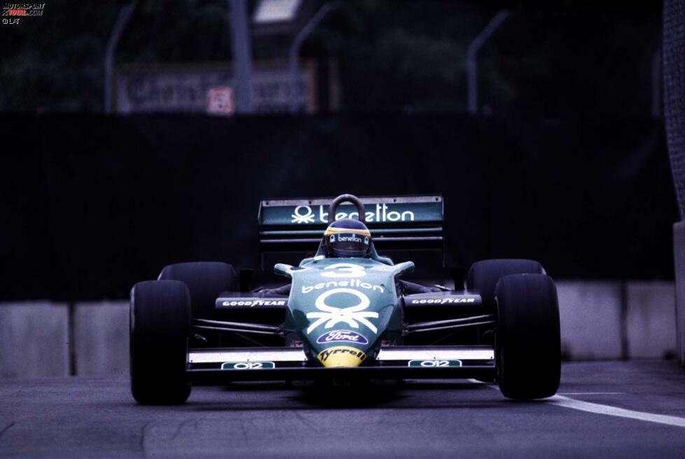 Detroit (USA) 1983: Michele Alboreto (Tyrrell) schenkt dem Cosworth-DFV-Motor seinen 155. und letzten Sieg. Der DFV ist bis heute der erfolgreichste Motor der Formel-1-Geschichte.