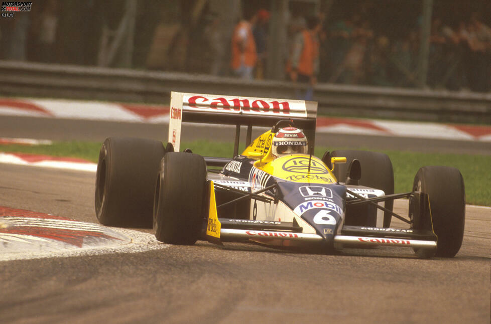 Monza (Italien) 1987: Mit dem Williams FW11B gewinnt Nelson Piquet zum ersten Mal einen Grand Prix mit aktiver Radaufhängung, vier Jahre nach Einführung der Technologie.