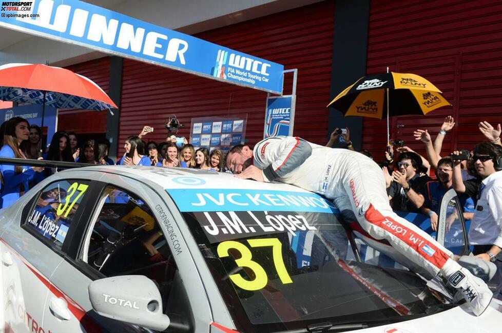 Platz 2: Jose-Maria Lopez - 29 Siege: Der Argentinier eroberte die WTCC im Sturm. Nach einem Sieg gleich beim ersten Gaststart 2013 in Termas de Rio Hondo, wurde er ab 2014 als Citroen-Werksfahrer zum WTCC-Dominator und deklassierte auf dem Weg zum Titel dreimal in Folge die Konkurrenz.