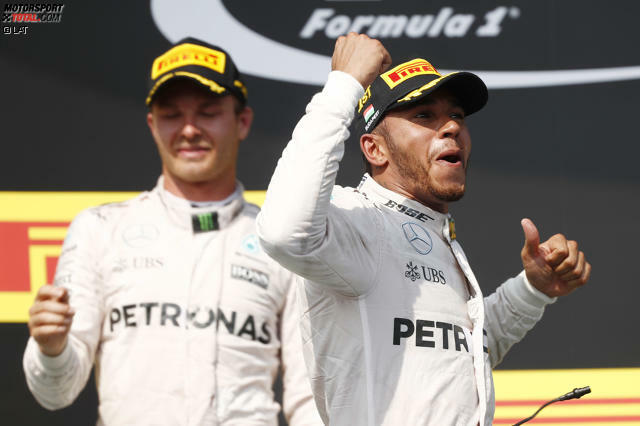 Mit dem fünften Sieg auf dem Hungaroring hat Lewis Hamilton nun sogar Michael Schumacher übertrumpft. In der ewigen Bestenliste fehlen ihm noch drei Siege auf die 51 von Alain Prost. Und in der WM 2016 führt er ausgerechnet vor Hockenheim zum ersten Mal, mit sechs Punkten Vorsprung. Dabei hatte er zwischenzeitlich schon 43 Rückstand... Mit dem fünften Sieg auf dem Hungaroring hat Lewis Hamilton nun sogar Michael Schumacher übertrumpft. In der ewigen Bestenliste fehlen ihm noch drei Siege auf die 51 von Alain Prost. Und in der WM 2016 führt er ausgerechnet vor Hockenheim zum ersten Mal, mit sechs Punkten Vorsprung. Dabei hatte er zwischenzeitlich schon 43 Rückstand...