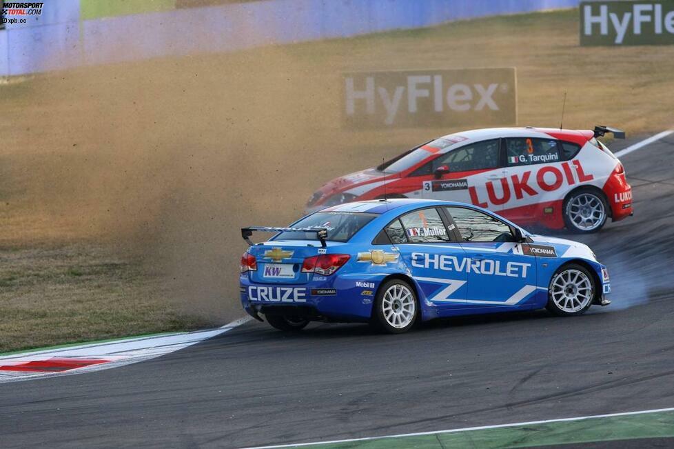 Yvan Muller, Monza 2012: Der vielleicht eindrucksvollste Doppelerfolg in dieser Aufzählung: Muller wurde nach dem Sieg in Rennen eins im zweiten Lauf von Huff angeschoben und flog rückwärts durch die Rettifilo-Schikane. Trotzdem gelang es ihm, weiter zu fahren und die führenden BMWs noch abzufertigen. Doppelerfolg mit Schrecksekunde.