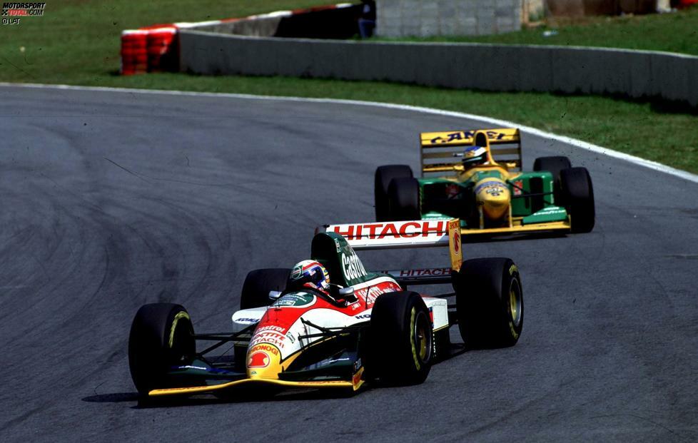 Die Situation ändert sich schlagartig 1993, als Zanardi erstmals eine volle Saison bestreiten darf. Zumindest war das so geplant, doch ein heftiger Unfall beim Training zum Grand Prix von Belgien setzt ihn außer Gefecht. Zuvor hat er schon im zweiten Saisonrennen (Brasilien) seinen einzigen Formel-1-Punkt errungen.