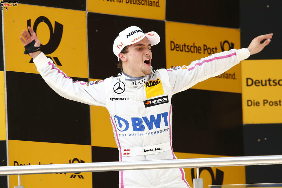 Rennen 2 2016: Mercedes-Fahrer Lucas Auer feiert seinen ersten Sieg in der DTM.