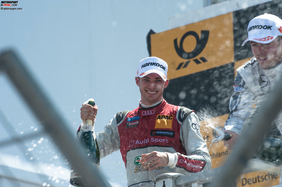 Norisring 2016, Rennen 1: Am Samstag hat Edoardo Mortara (Abt-Audi) nach seinem Sieg allen Grund zum Jubeln.