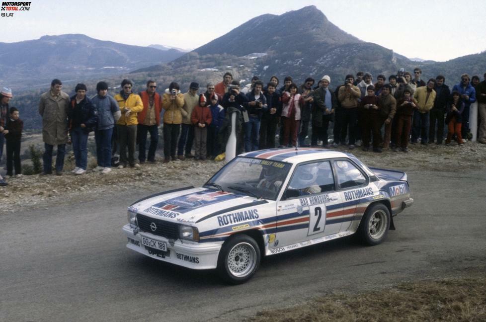 1982 ist Röhrl zurück bei Opel und holtesich seinen zweiten Monte-Sieg. Es entwickelt sich ein WM-Duell gegen Michele Mouton (Audi), die drei Rallyes gewinnen konnte. Röhrl siegt zwar nur zweimal, hat aber konstantere Ergebnisse und wird zum zweiten Mal Weltmeister.