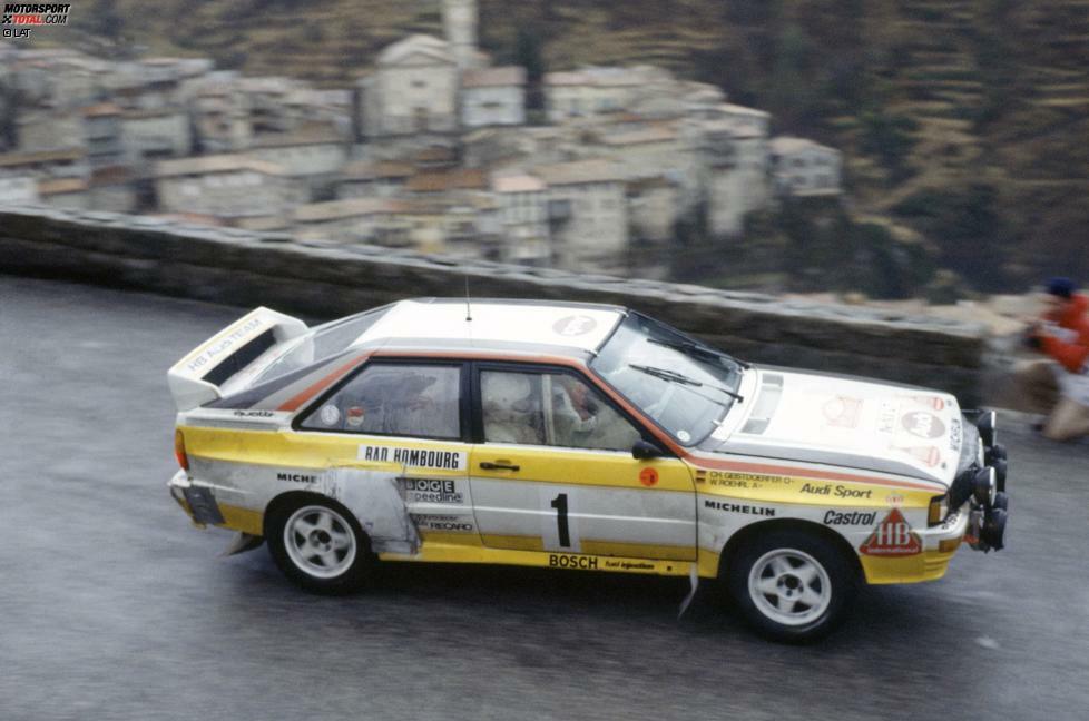 1984 unterschreibt Röhrl schließlich bei Audi und gewinnt mit dem A2 zum vierten Mal die Rallye Monte Carlo. Mit dem Nachfolgemodell Quattro Sport folgen mehrere Ausfälle.